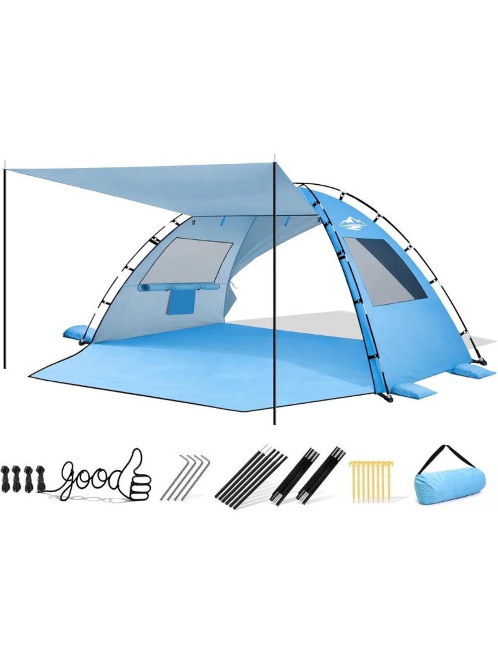 UPF50+ Beach Tent Sun Shelter Canopy for 3-4 People | Portable Outdoor Shade
